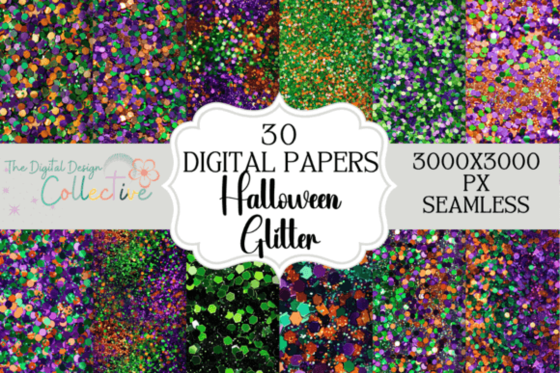 Sparkling Halloween Glitter Digital Paper - CraftNest - Digital Crafting and Art