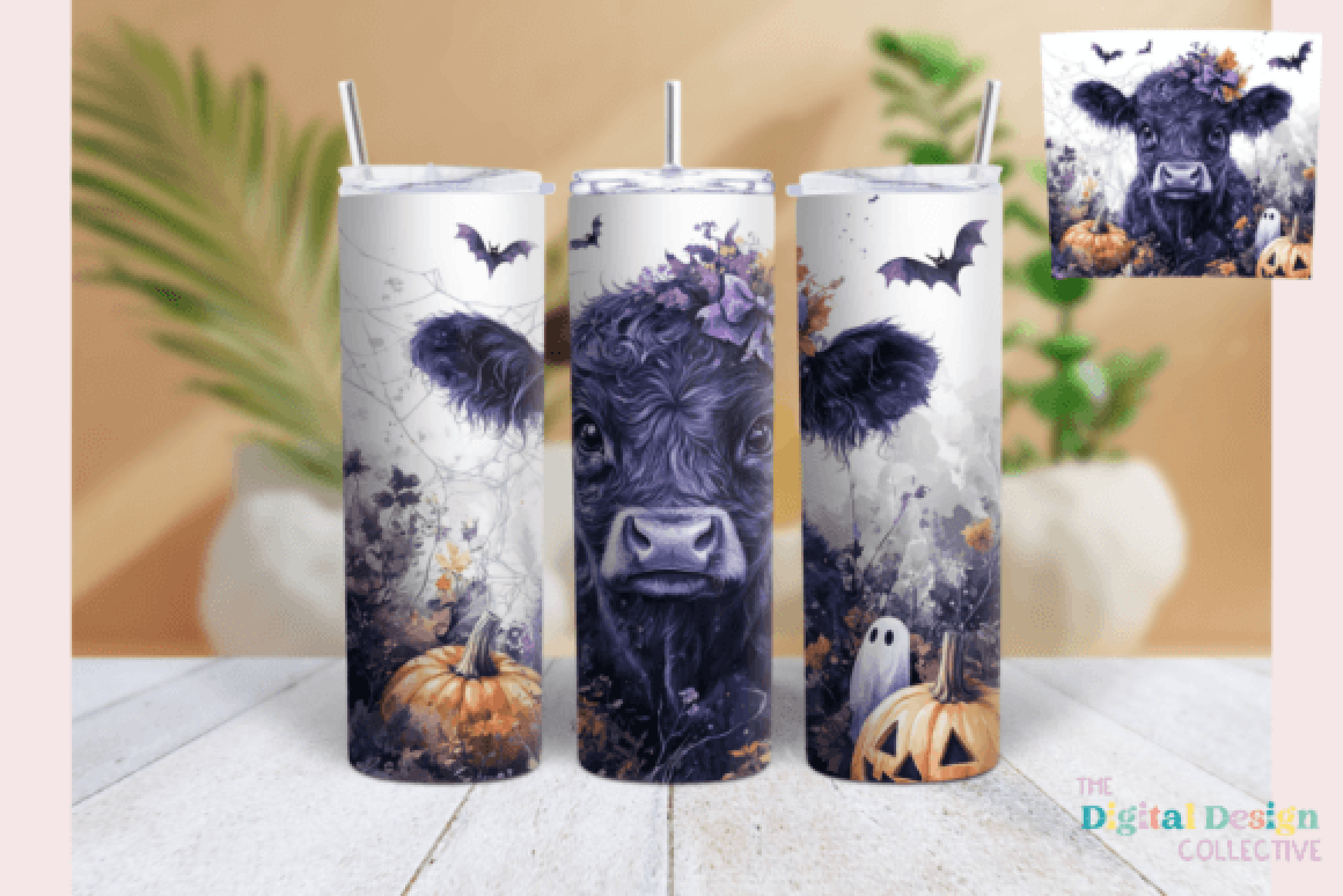 Halloween Highland Cow Tumbler Wrap Bundle
