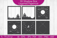 Halloween Scene 3D SVG Shadow Box Bundle - CraftNest - Digital Crafting and Art