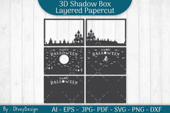 Halloween Scene 3D ShadowBox Layered Papercut SVG Bundle - CraftNest - Digital Crafting and Art