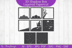 Halloween Scene 3D ShadowBox SVG Bundle - CraftNest - Digital Crafting and Art