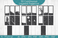 Halloween Scene Layered Papercut SVG Bundle - CraftNest - Digital Crafting and Art