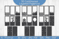 Halloween Scene Layered Papercut SVG Bundle - CraftNest - Digital Crafting and Art