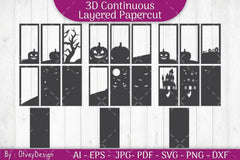 Halloween Scene Layered Papercut SVG Bundle - CraftNest - Digital Crafting and Art