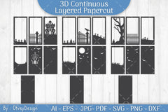 Halloween Scene Layered Papercut SVG Bundle - CraftNest - Digital Crafting and Art