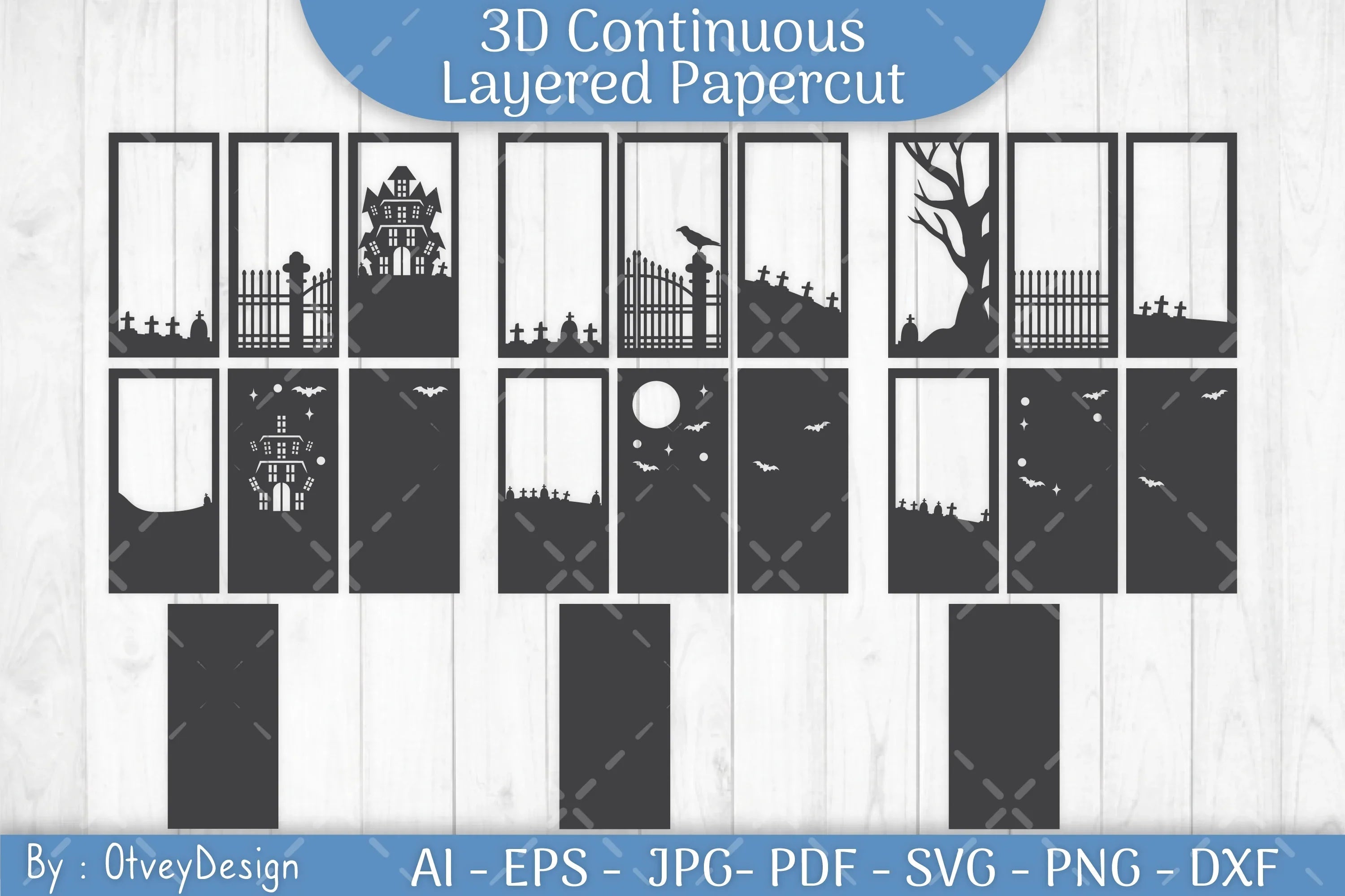 Halloween Scene Layered Papercut SVG Bundle - CraftNest - Digital Crafting and Art