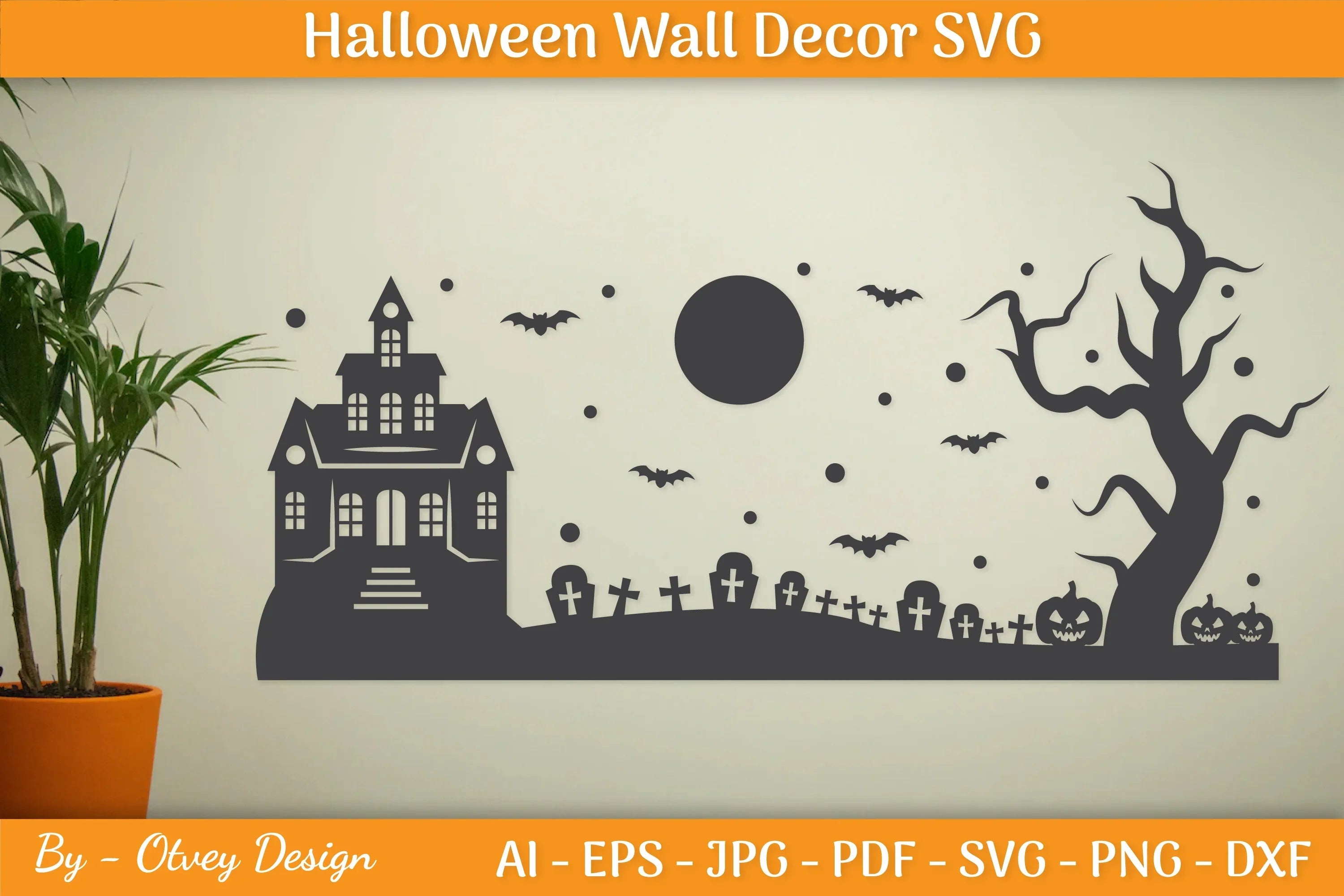 Halloween Wall Decor Silhouette SVG Bundle - CraftNest - Digital Crafting and Art