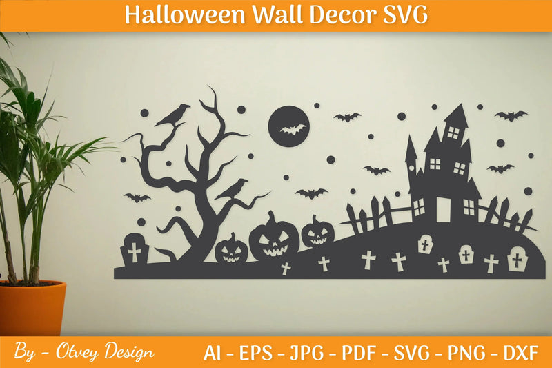 Halloween Wall Decor Silhouette SVG Bundle - CraftNest - Digital Crafting and Art