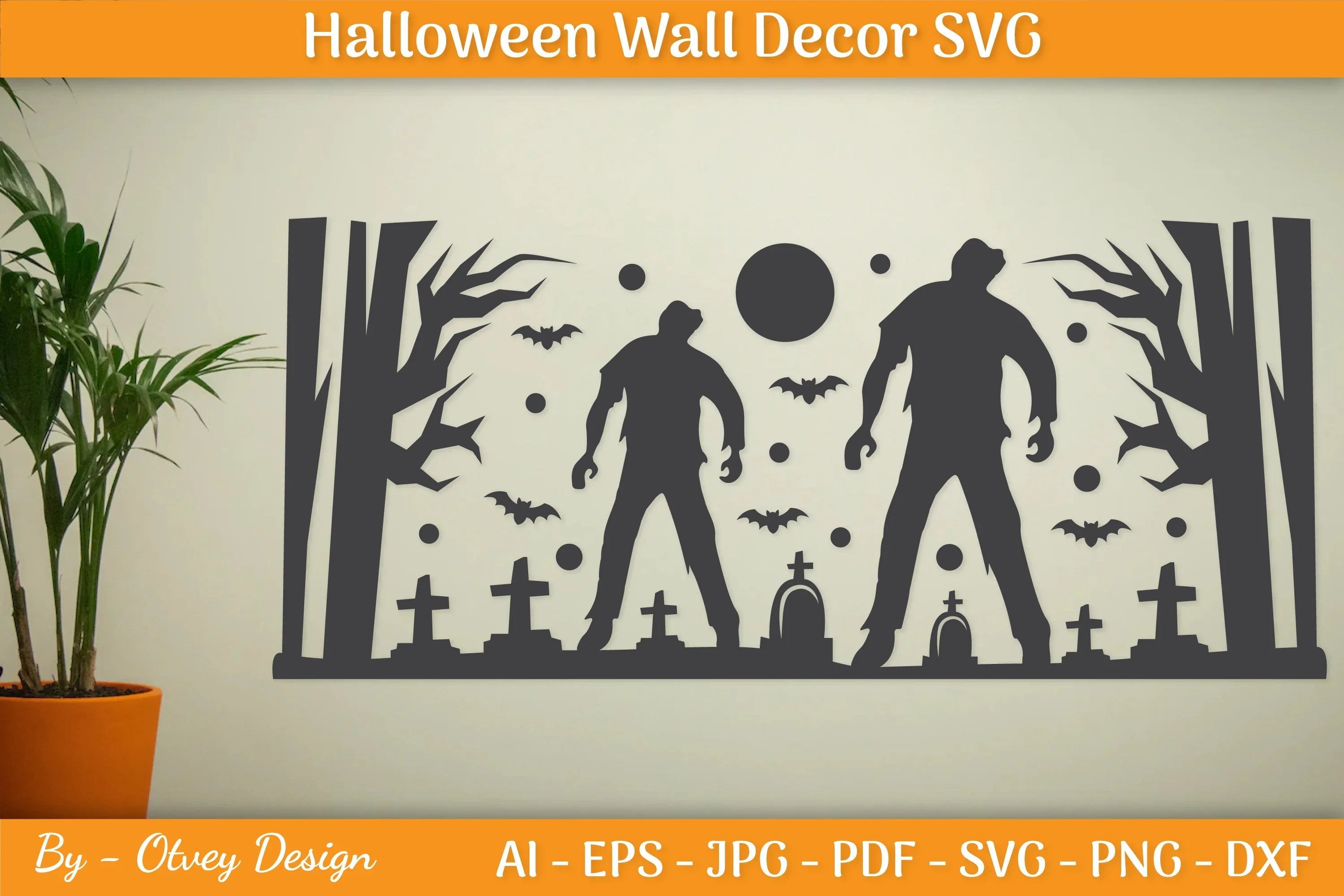 Halloween Wall Decor Silhouette SVG Bundle - CraftNest - Digital Crafting and Art