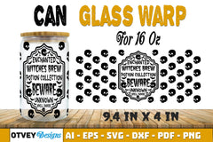 Halloween 16 oz Can Glass Wrap SVG Bundle124 - CraftNest - Digital Crafting and Art