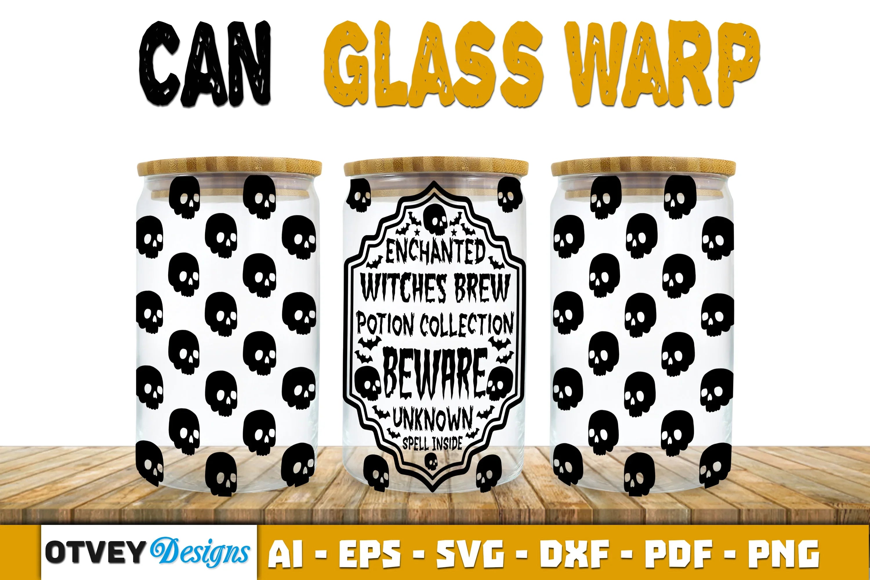 Halloween 16 oz Can Glass Wrap SVG Bundle124 - CraftNest - Digital Crafting and Art