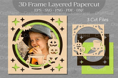 Halloween 3D Frame Layered Papercut SVG Bundle - CraftNest - Digital Crafting and Art
