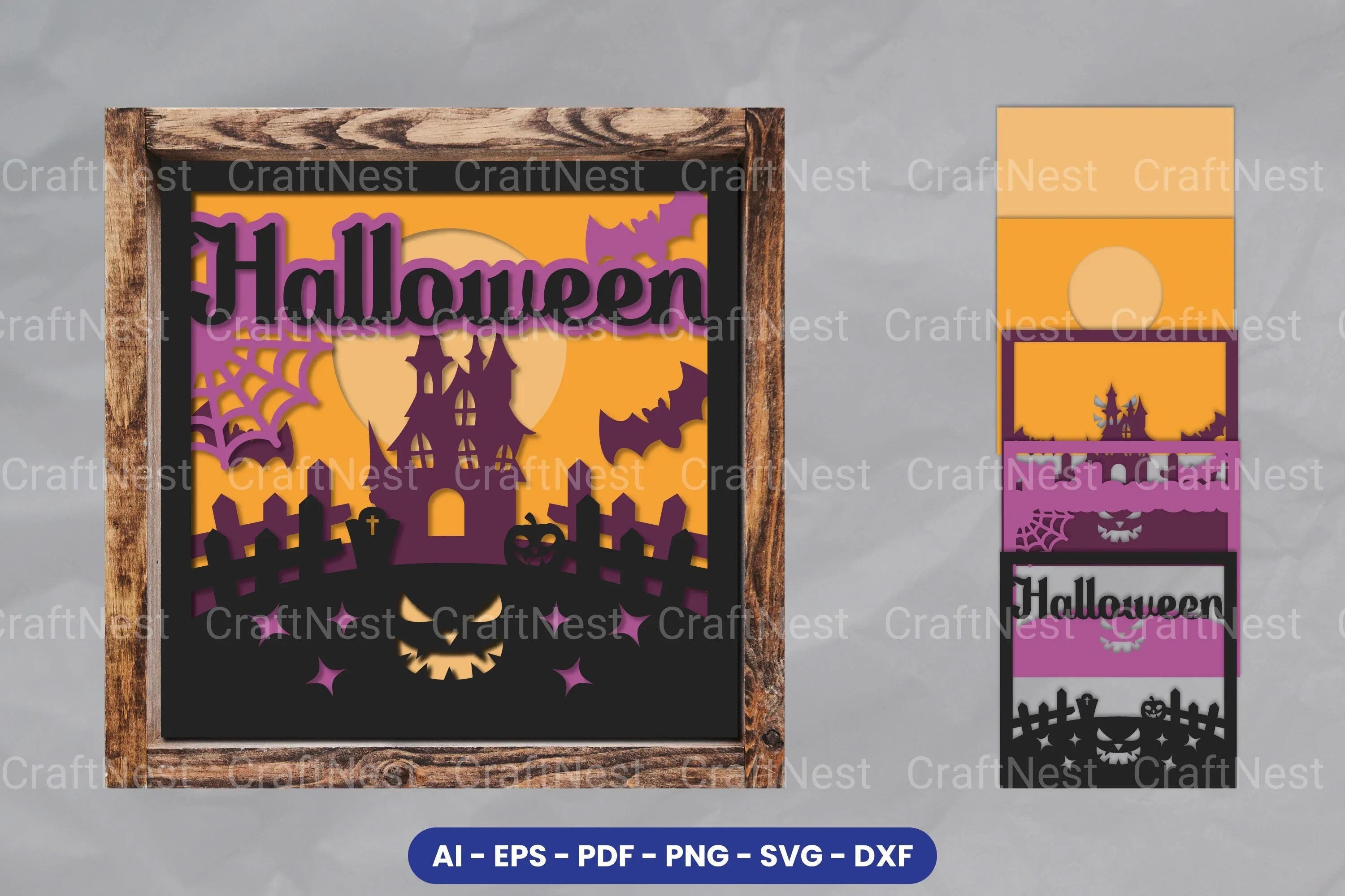 Halloween 3D Layered Papercut SVG Bundle - CraftNest - Digital Crafting and Art