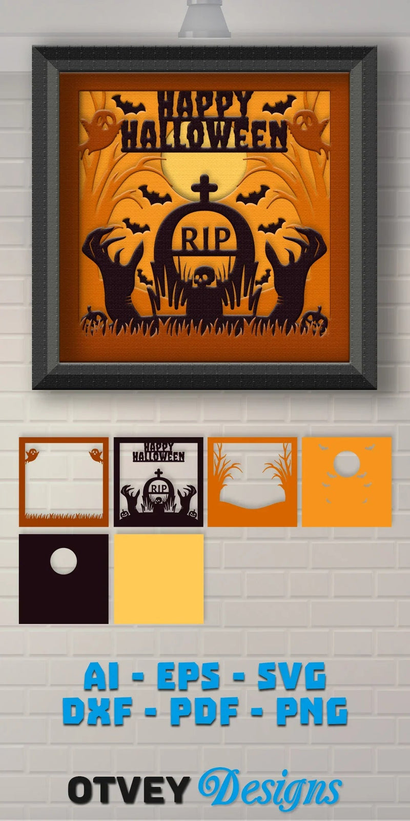 Halloween 3D Shadow Box SVG Bundle 20 - CraftNest - Digital Crafting and Art