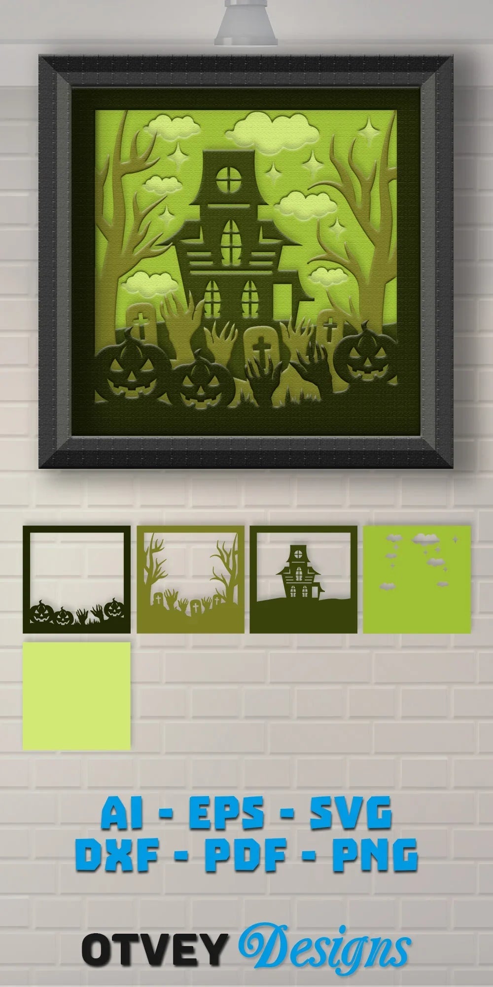 Halloween 3D Shadow Box SVG Bundle 22 - CraftNest - Digital Crafting and Art