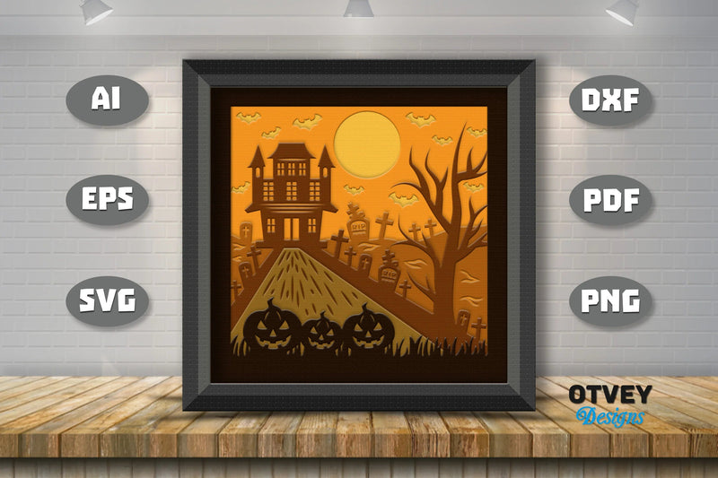 Halloween 3D Shadow Box SVG Bundle 7 - CraftNest - Digital Crafting and Art