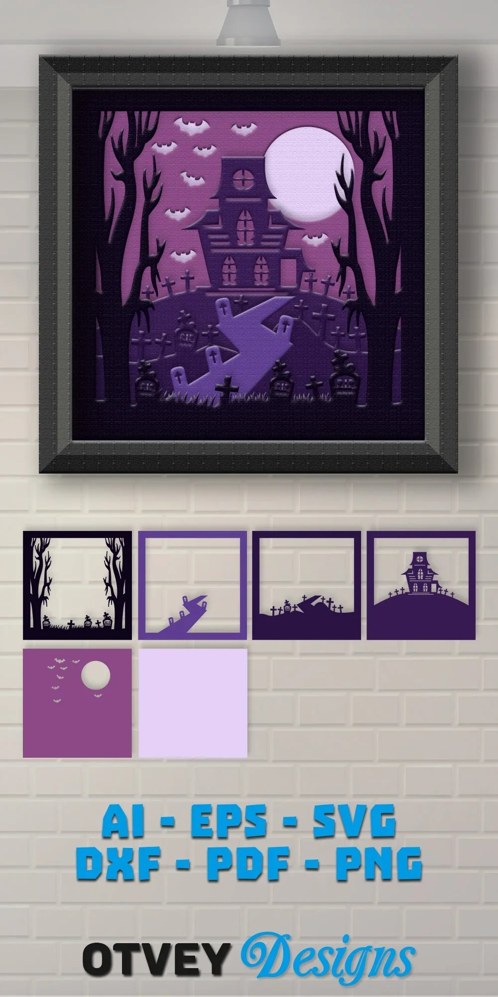 Halloween 3D Shadow Box SVG Bundle 8 - CraftNest - Digital Crafting and Art