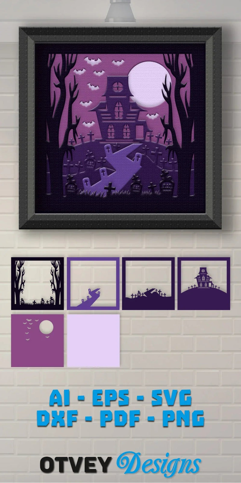 Halloween 3D Shadow Box SVG Bundle 8 - CraftNest - Digital Crafting and Art