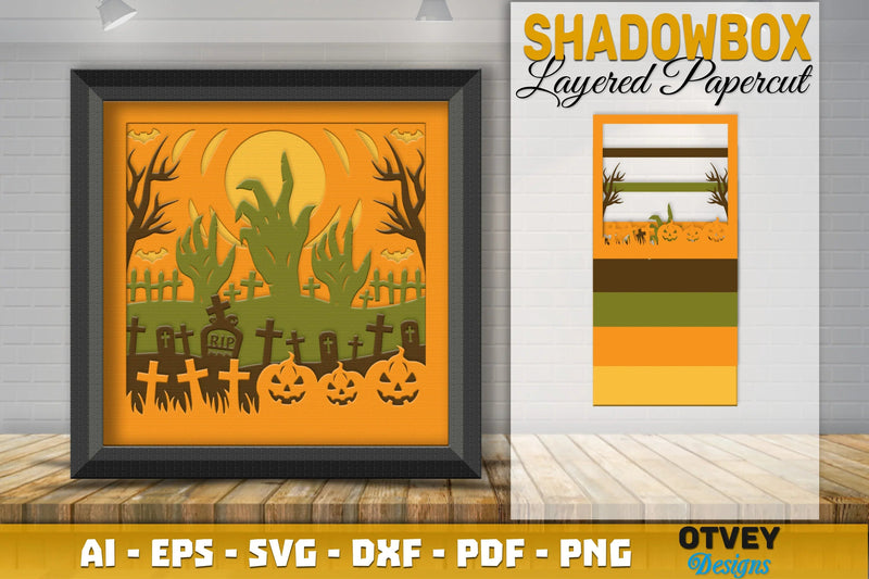 Halloween 3D Shadow Box SVG Bundle 13 - CraftNest - Digital Crafting and Art