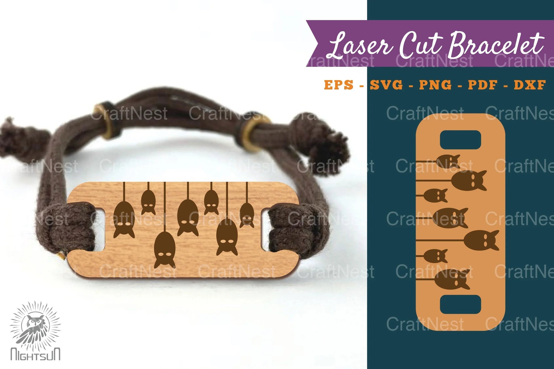 Halloween Bat Laser Cut Bracelet Design Bundle - CraftNest - Digital Crafting and Art