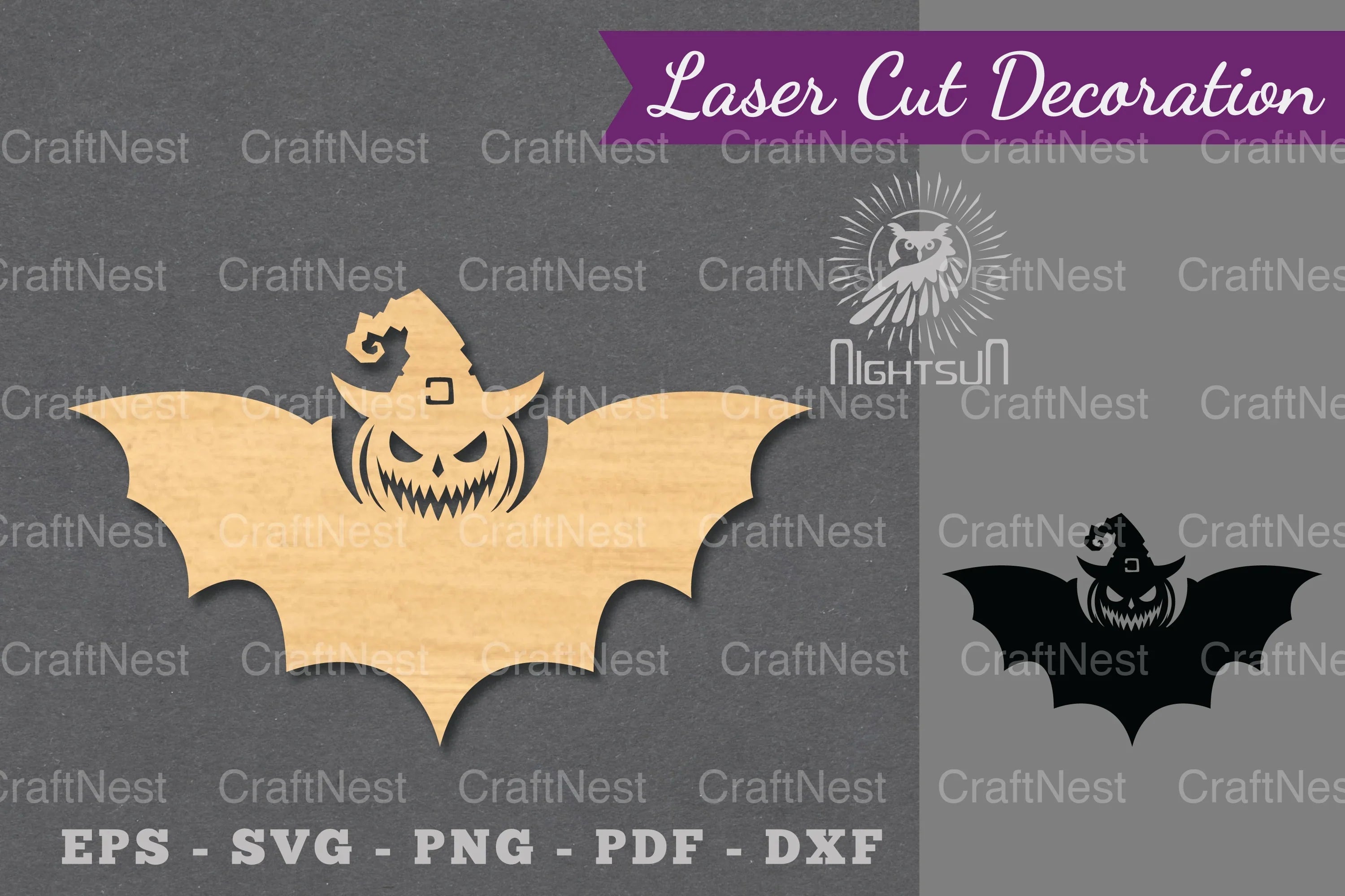 Halloween Bat Laser Cut Decoration Bundle - CraftNest - Digital Crafting and Art