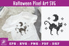 Halloween Black Cat Pixel Art Clipart Bundle