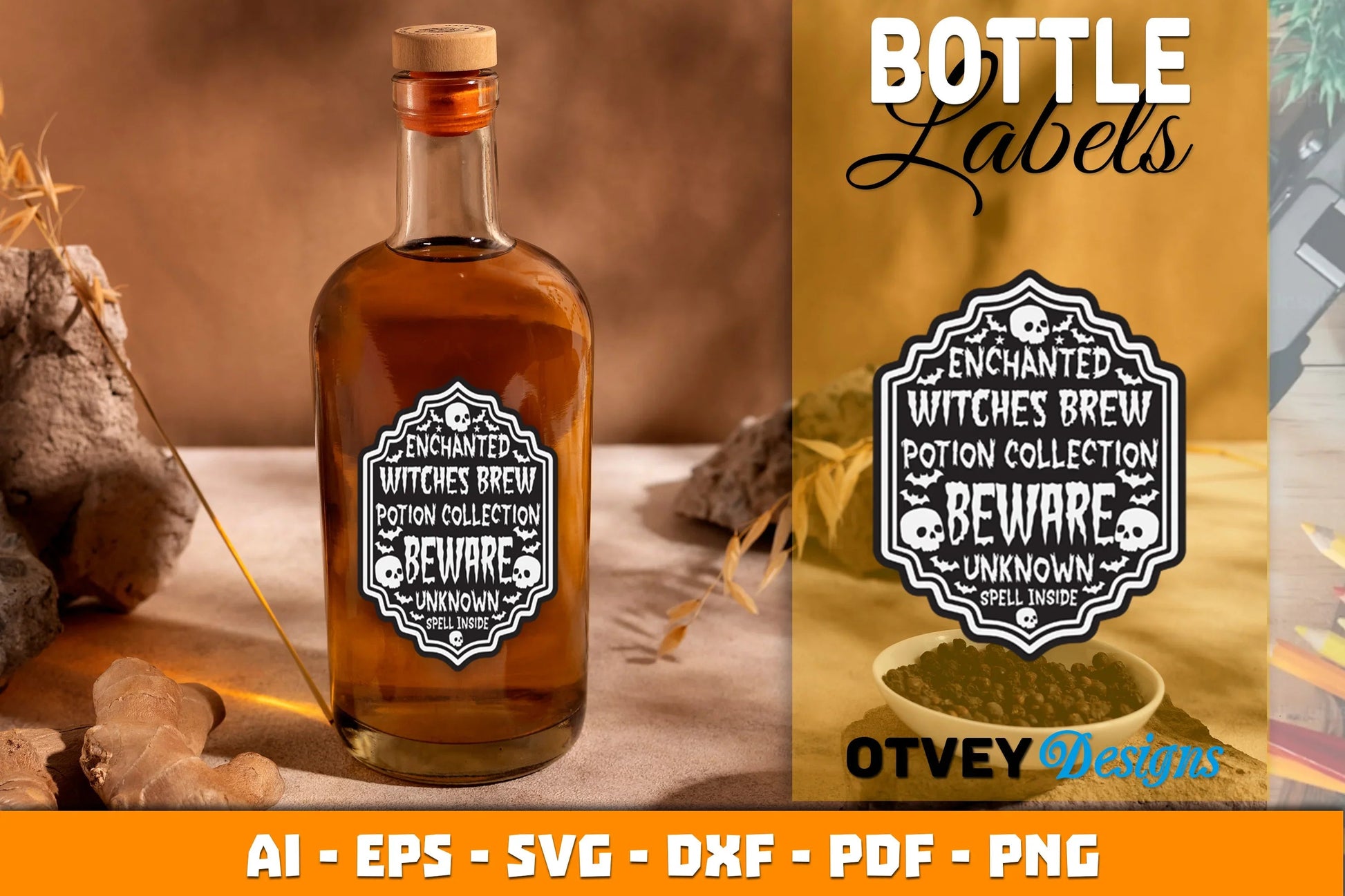 Halloween Witch Potion Label SVG Bundle - CraftNest - Digital Crafting and Art