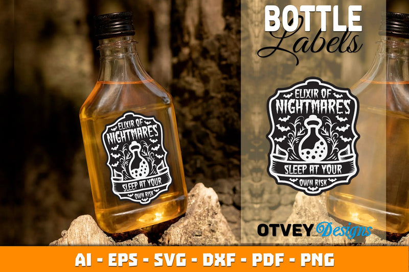 Halloween Witch Potion Bottle Labels SVG Bundle 13 - CraftNest - Digital Crafting and Art
