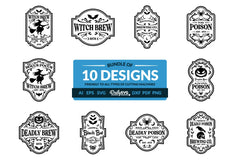 Halloween Bottle Label Clipart - Daily SVG Bundles - CraftNest - Digital Crafting and Art