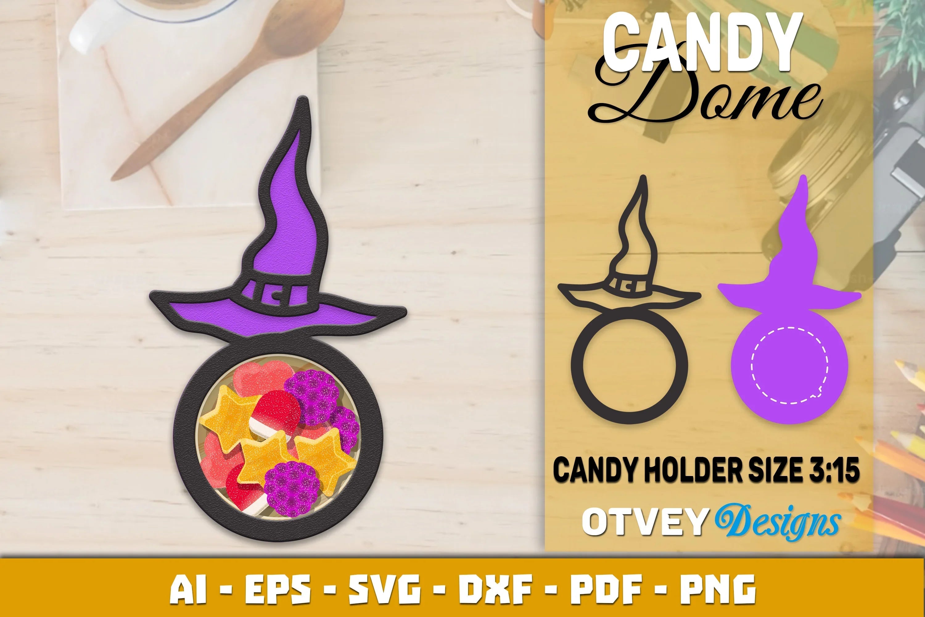 Halloween Candy Domes SVG Bundle - CraftNest - Digital Crafting and Art