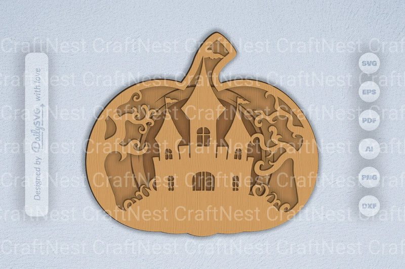 Halloween Castle Pumpkin Laser Cut SVG Bundle - CraftNest - Digital Crafting and Art