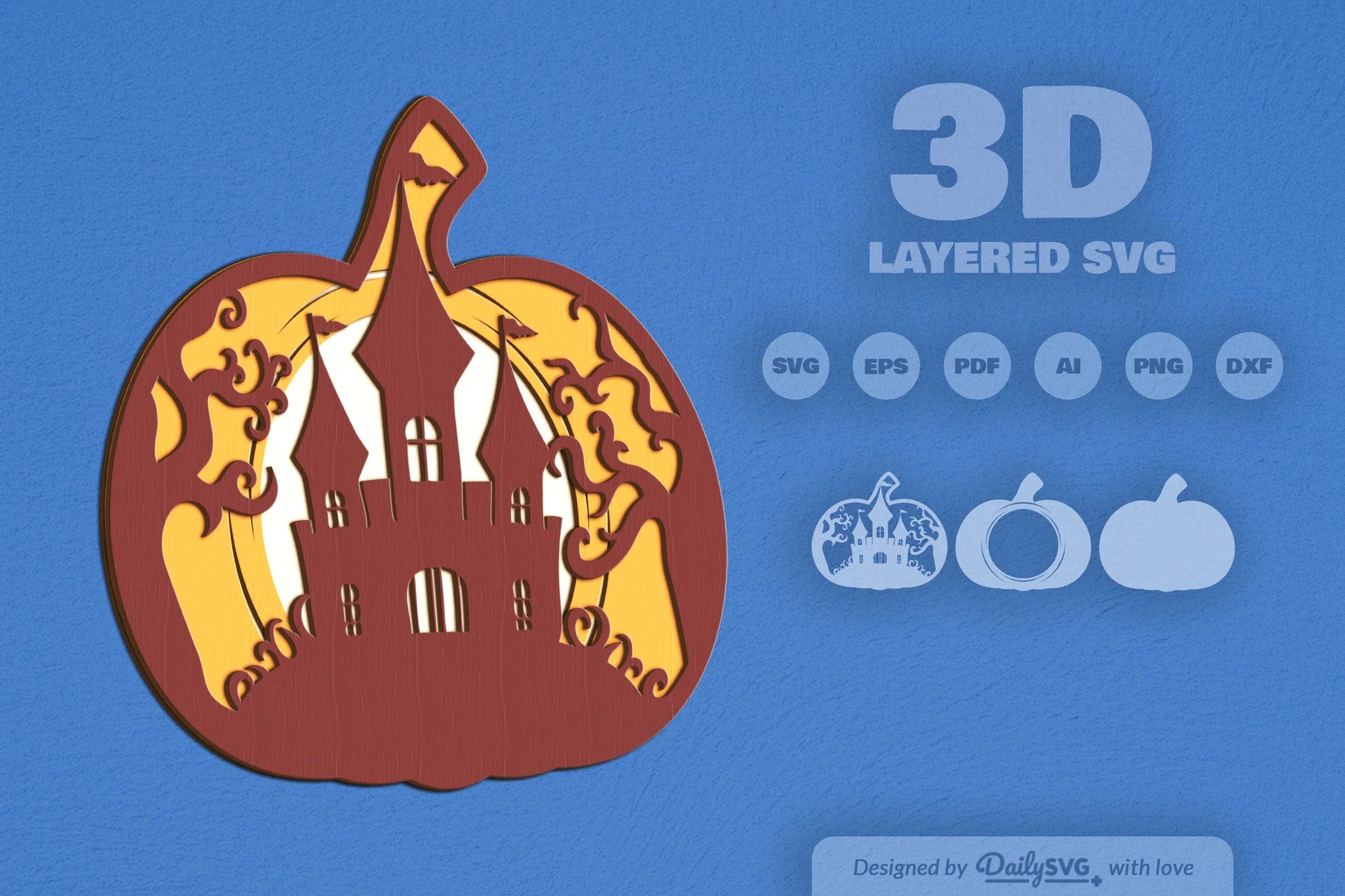 Halloween Castle Pumpkin Laser Cut SVG Bundle - CraftNest - Digital Crafting and Art