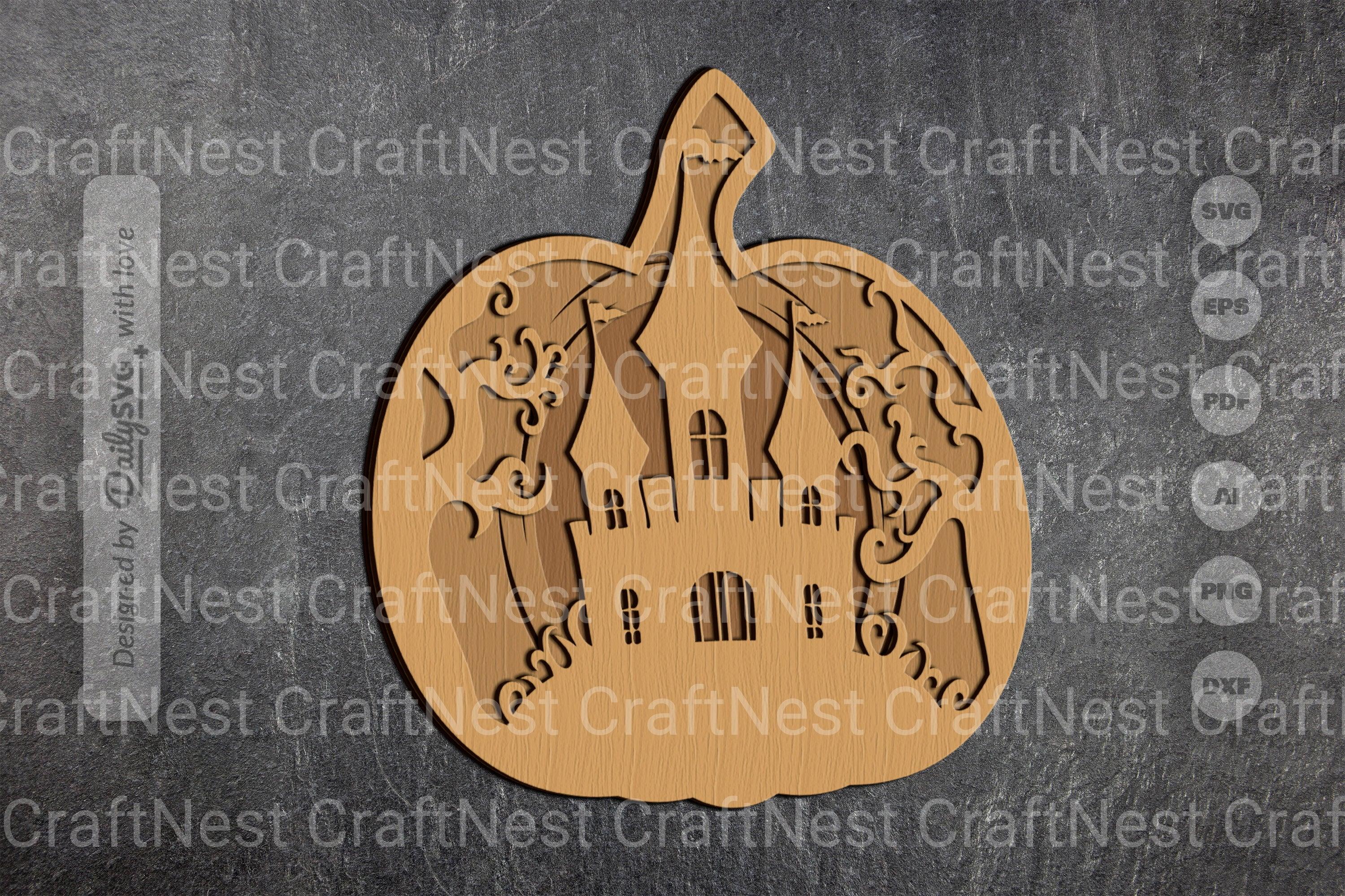 Halloween Castle Pumpkin Laser Cut SVG Bundle - CraftNest - Digital Crafting and Art