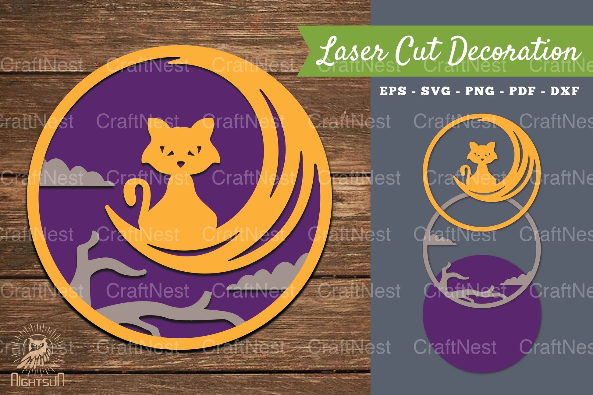 Halloween Cat Laser Cut Decoration Clipart Bundle - CraftNest - Digital Crafting and Art