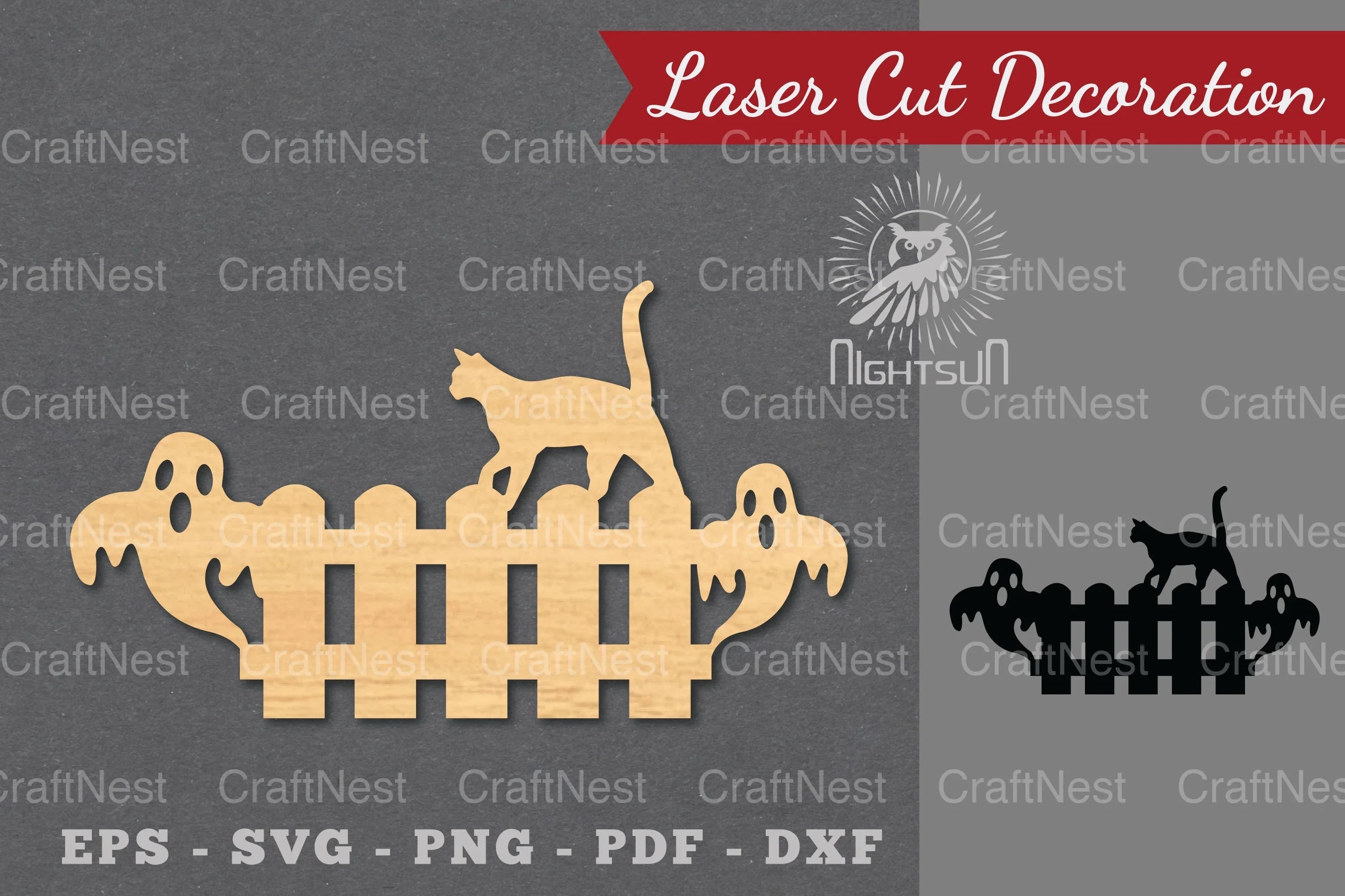 Halloween Cat Laser Cut Decoration Clipart Bundle - CraftNest - Digital Crafting and Art