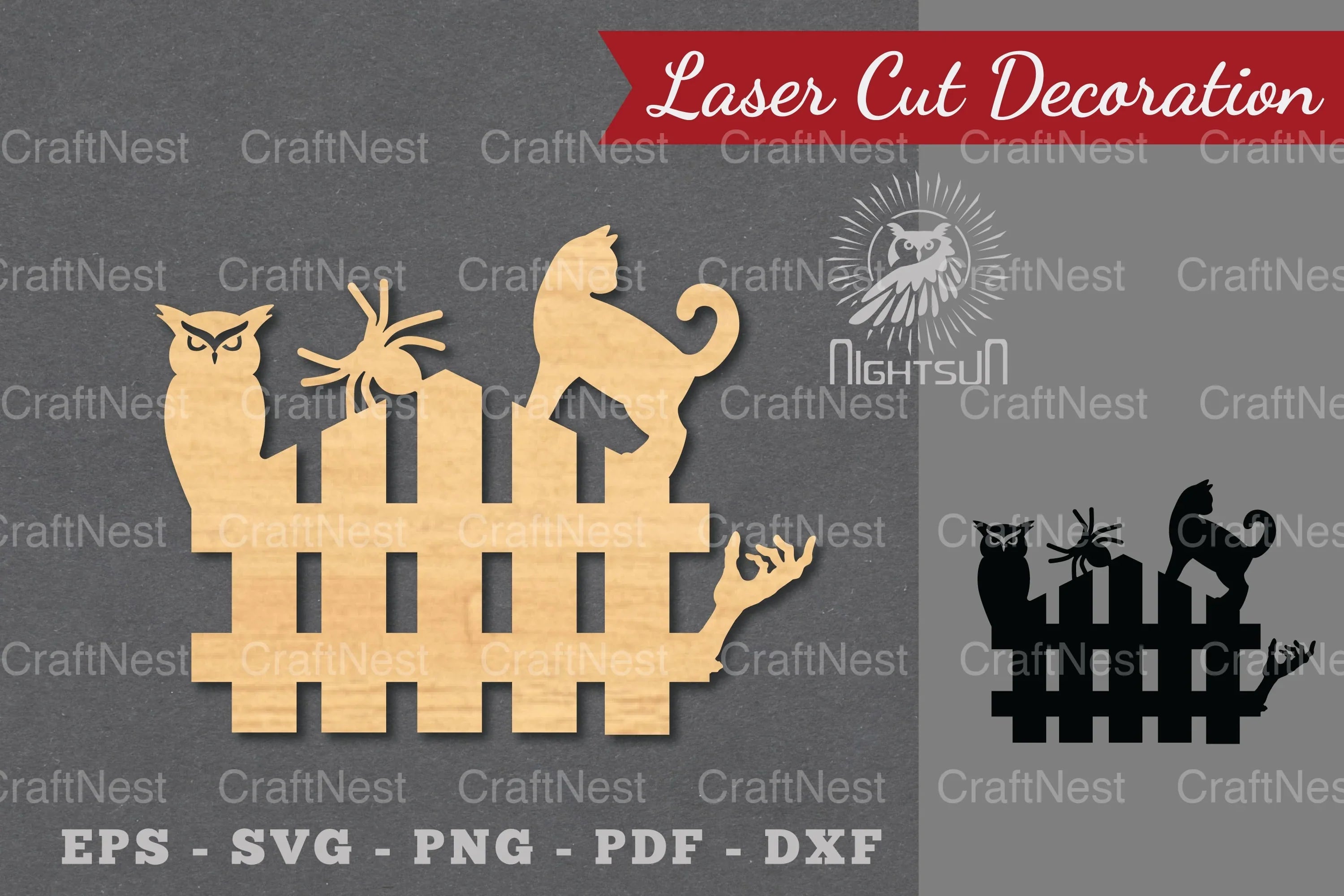 Halloween Cat Laser Cut Decoration Clipart Bundle - CraftNest - Digital Crafting and Art