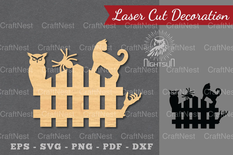 Halloween Cat Laser Cut Decoration Clipart Bundle - CraftNest - Digital Crafting and Art