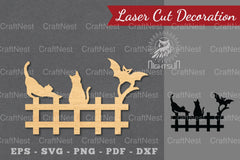 Halloween Cat Laser Cut Decoration Clipart Bundle - CraftNest - Digital Crafting and Art
