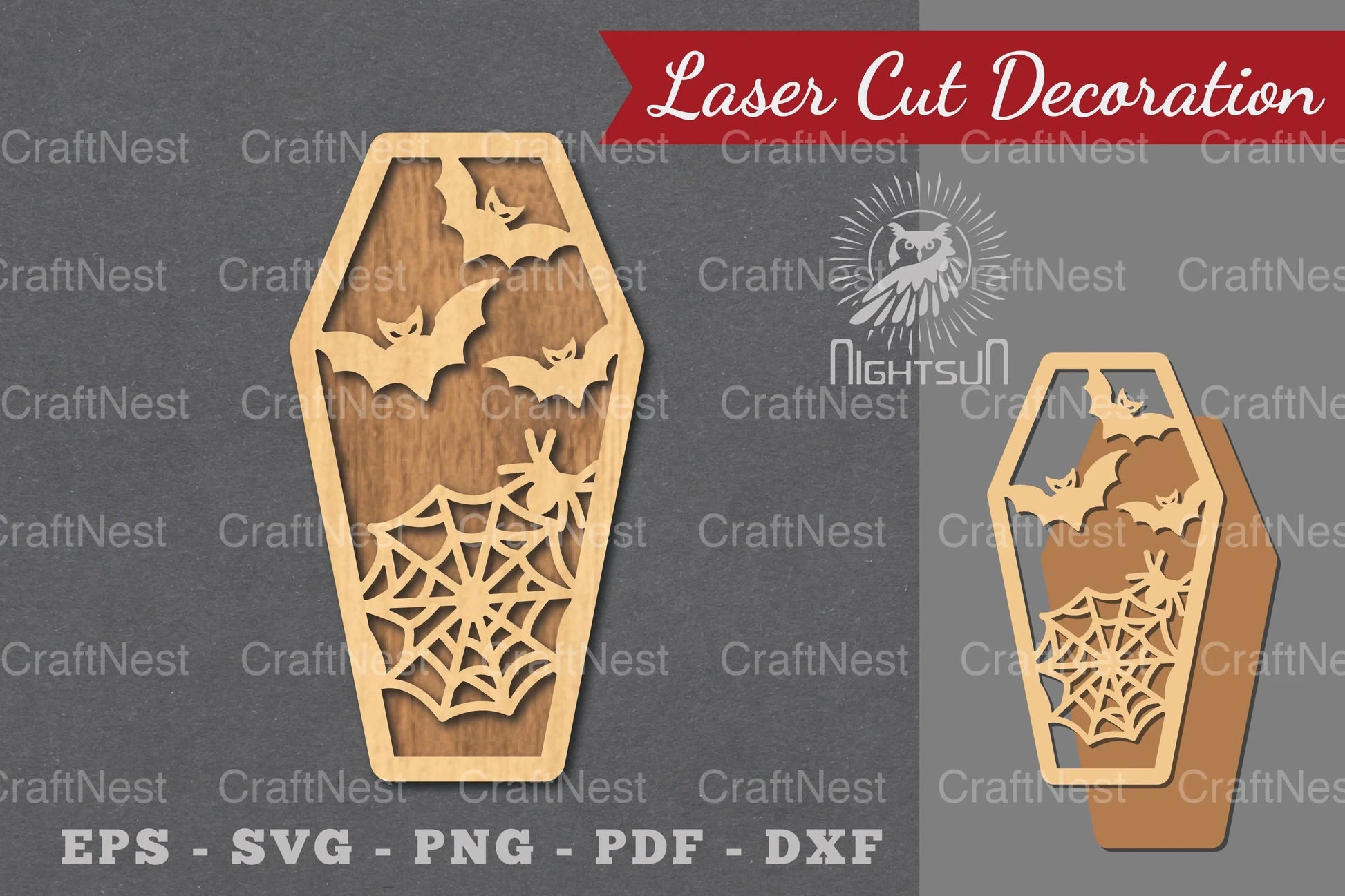 Halloween Coffin Laser Cut Decoration Clipart Bundle - CraftNest - Digital Crafting and Art