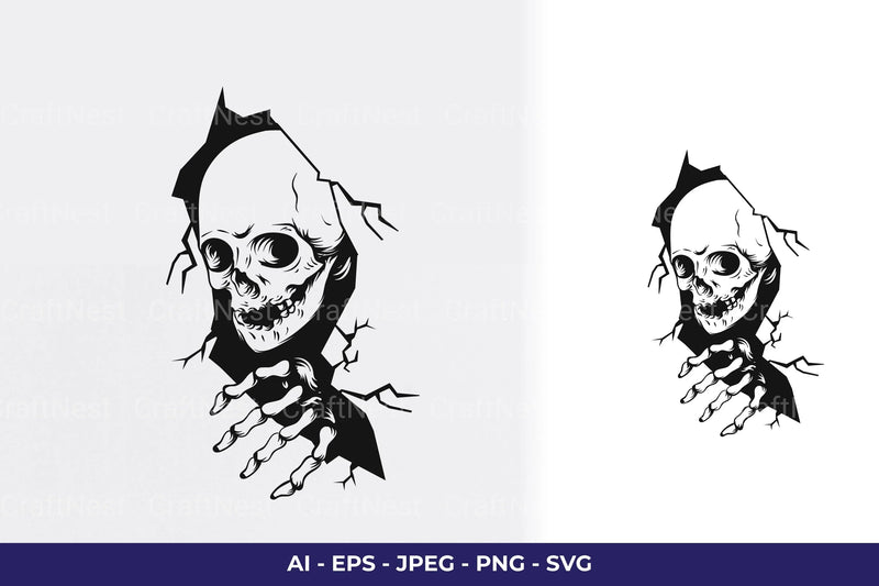 Halloween Cracking Wall Decal SVG Bundle - CraftNest - Digital Crafting and Art