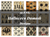 Halloween Damask Clipart Bundle