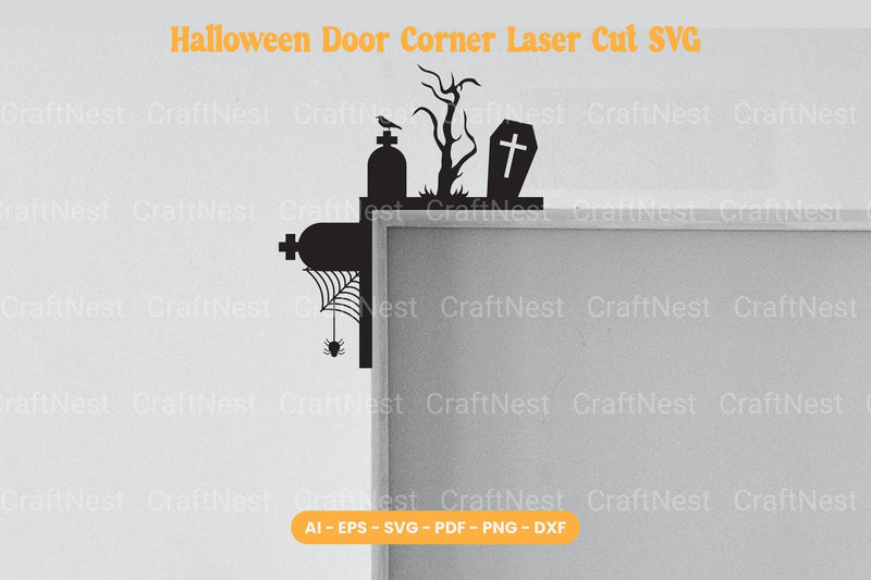 Halloween Door Corner Laser Cut SVG Bundle - CraftNest - Digital Crafting and Art