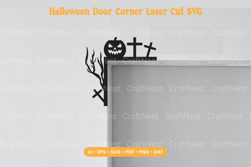 Halloween Door Corner Laser Cut SVG Bundle - CraftNest - Digital Crafting and Art