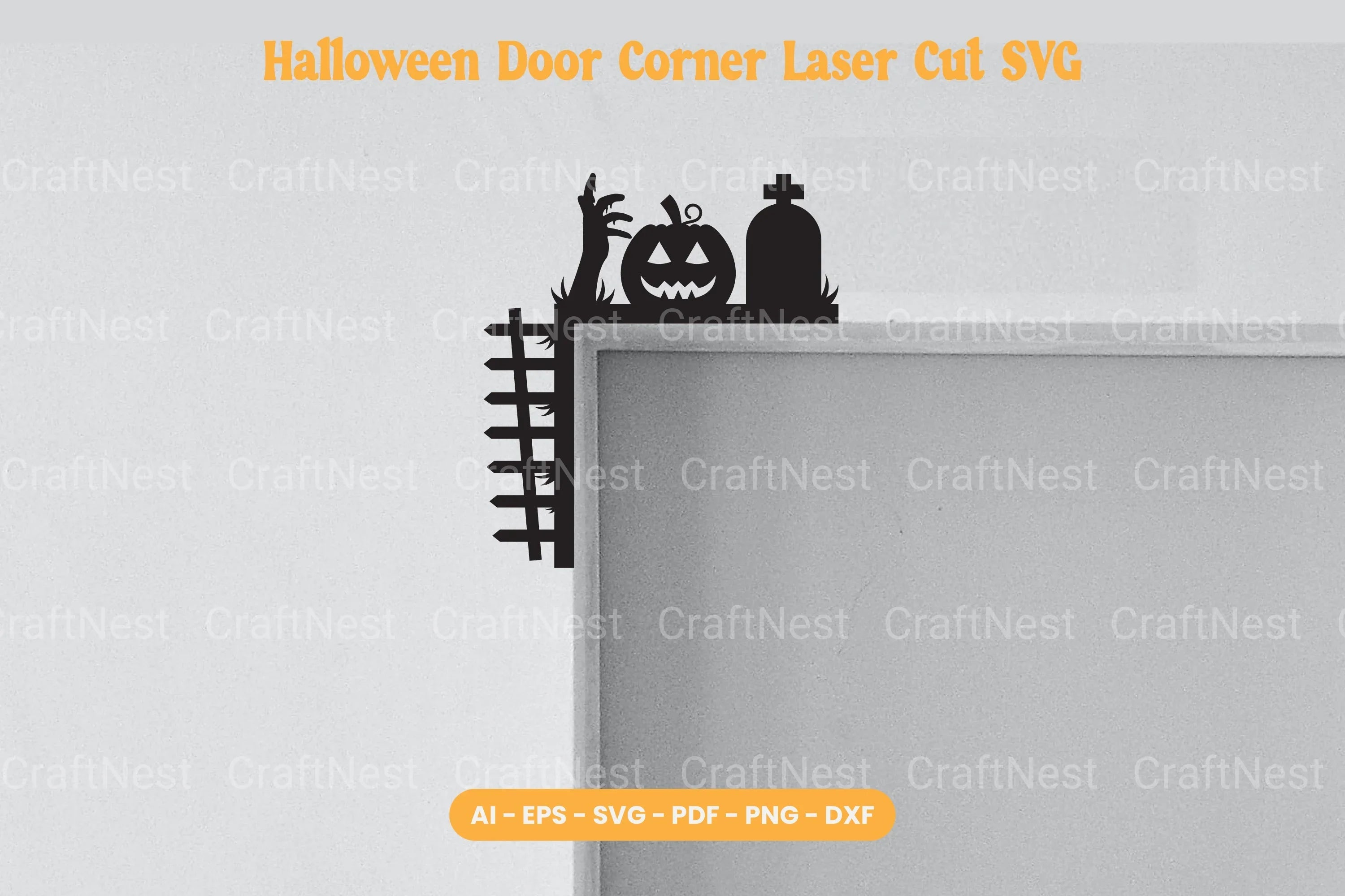 Halloween Door Corner Laser Cut SVG Bundle - CraftNest - Digital Crafting and Art