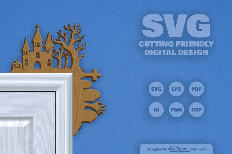Halloween Door Corner Laser Cut Clipart SVG Bundle - CraftNest - Digital Crafting and Art