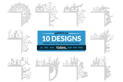 Halloween Door Corner Laser Cut Clipart SVG Bundle - CraftNest - Digital Crafting and Art