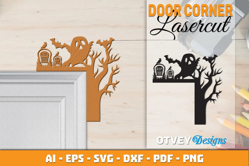 Halloween Door Corner Lasercut SVG Bundle 3 - CraftNest - Digital Crafting and Art