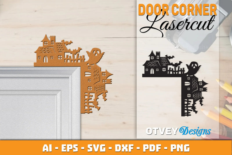 Halloween Door Corner Lasercut SVG Bundle 6 - CraftNest - Digital Crafting and Art
