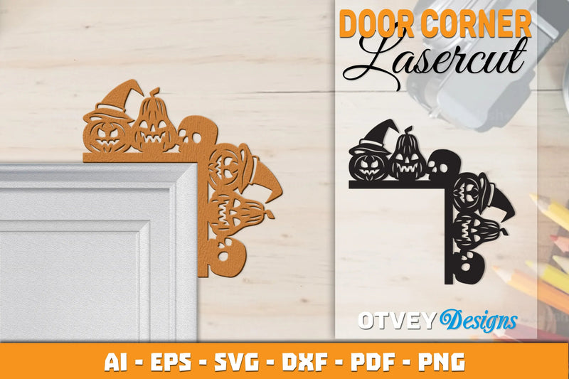 Halloween Door Corner Lasercut SVG Bundle 44 - CraftNest - Digital Crafting and Art