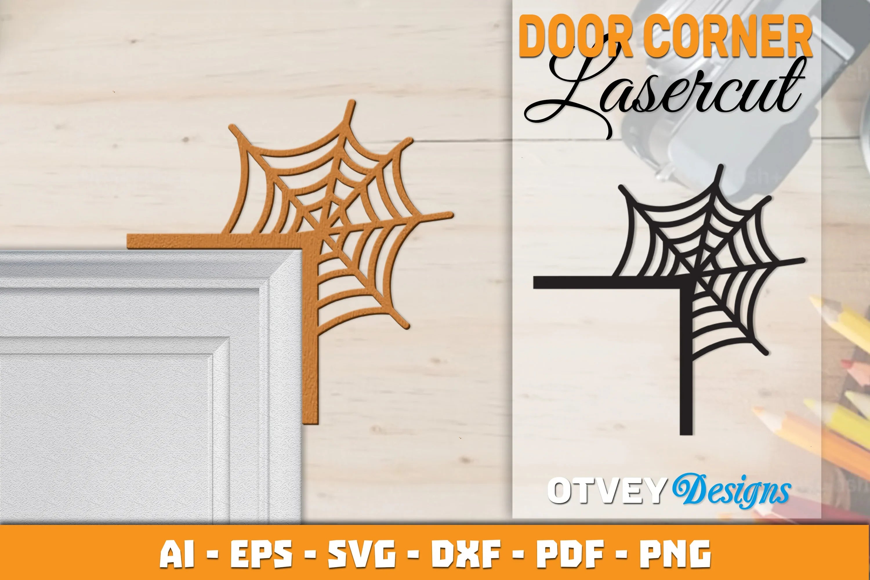 Halloween Door Corner Lasercut SVG Bundle 46 - CraftNest - Digital Crafting and Art